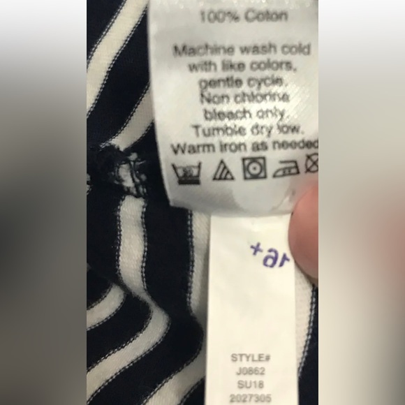 J CREW 100% Cotton Striped Ruffle Navy Blue Sundress Casual Dress S Small 4 6 - Picture 11 of 12